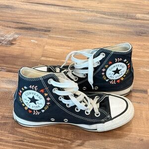 Converse Embroidered High-Top Sneakers - Black